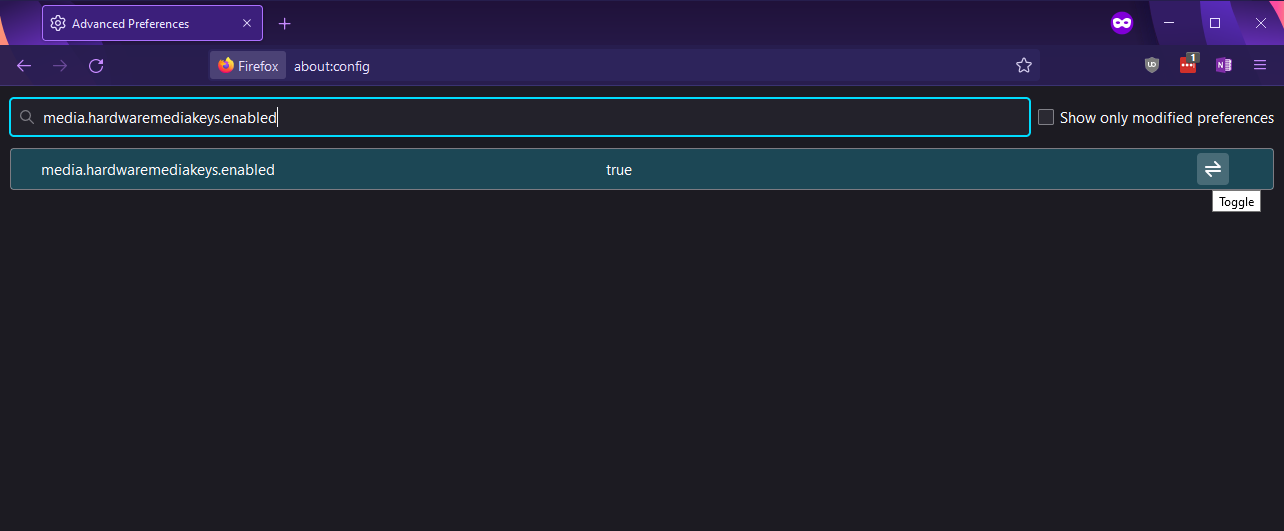 How to disable volume overlay in Firefox